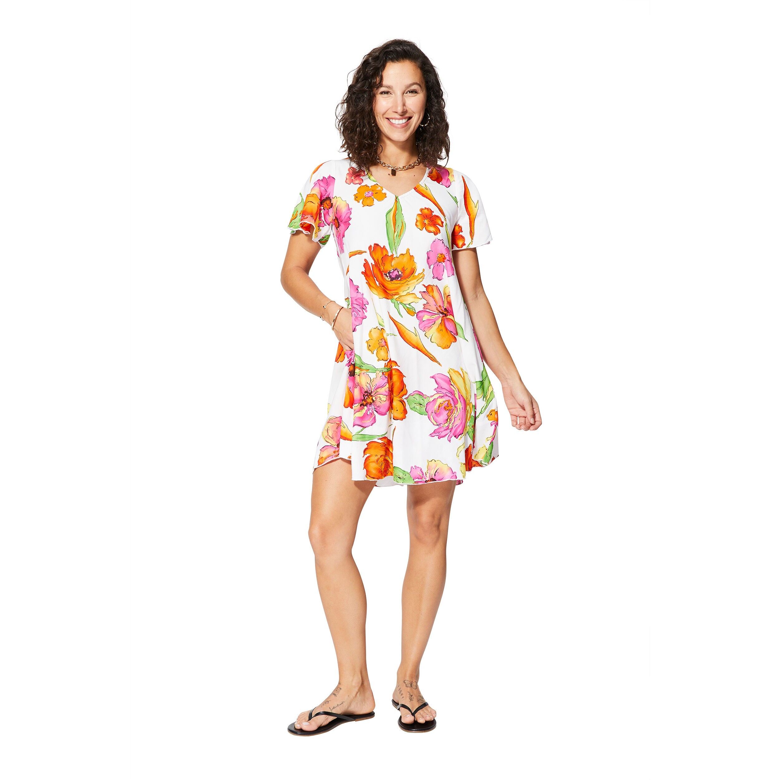 KURZES SOMMERKLEID MIT KURZEN ÄRMELN RLIP4005F