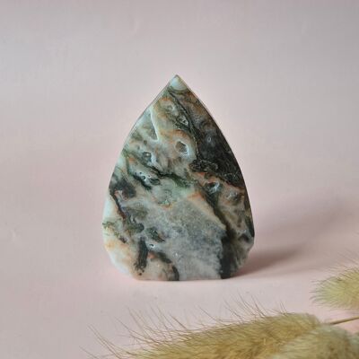 Bellissima pietra preziosa a forma di goccia in agata muschiata rossa fiamma – 85-120 g | Energia e potenza di messa a terra
