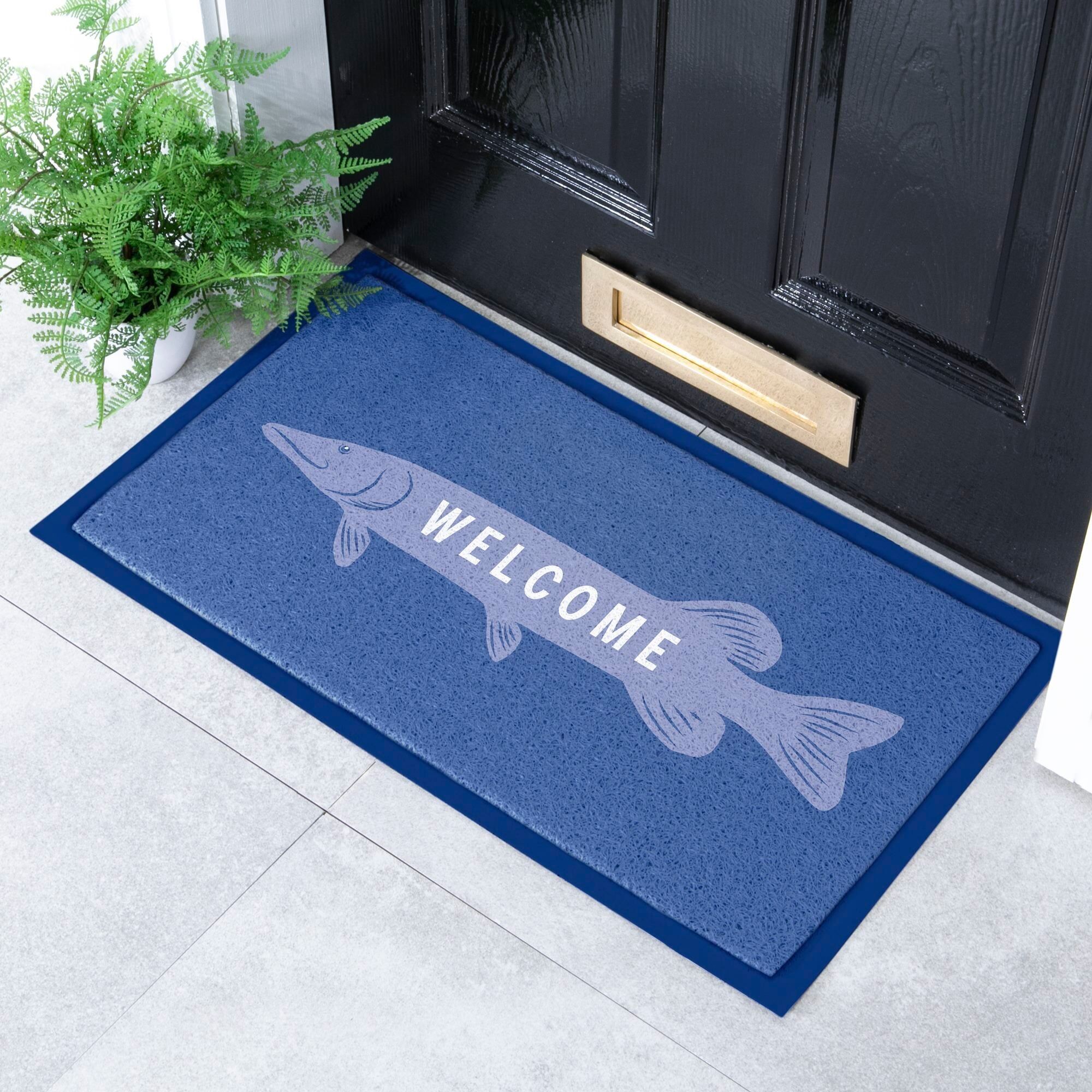 Fußmatte „Fish Welcome“ für drinnen und draußen (70 x 40 cm)