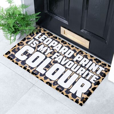 Zerbino per interni ed esterni con stampa leopardata marrone (70 x 40 cm)