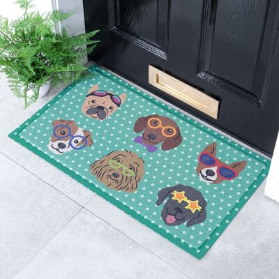 Dogs on Polka Dots Indoor Outdoor Doormat (70 x 40cm)