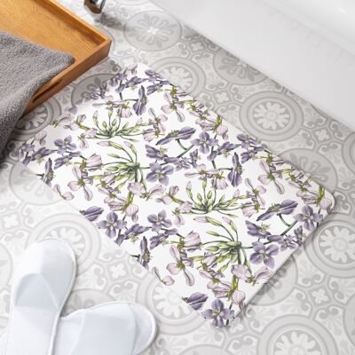 Alfombra de baño antideslizante de piedra blanca "La primavera está llamando"