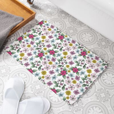 Alfombra de baño antideslizante de piedra blanca Spring Joy