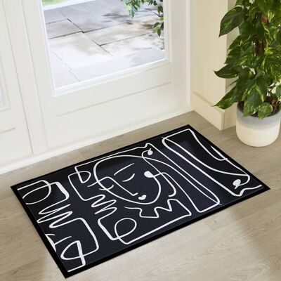 Face Lines Abstract Indoor Outdoor Doormat (90 x 60cm)