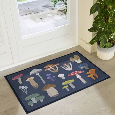 Felpudo de interior y exterior con setas silvestres mixtas (90 x 60 cm)
