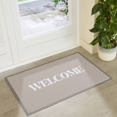 Paillasson d'intérieur et d'extérieur beige Welcome (90 x 60 cm)