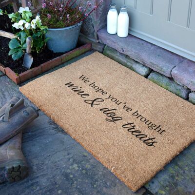 Wine and Dog Treats Doormat (90 x 60cm)