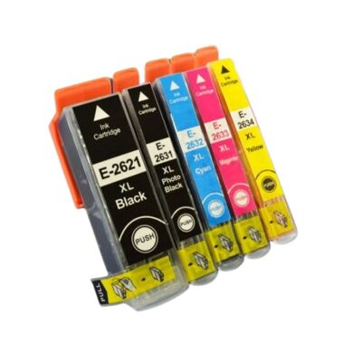 Confezione di cartucce d'inchiostro compatibili Epson T2636 26XL Nero Ciano Magenta Giallo