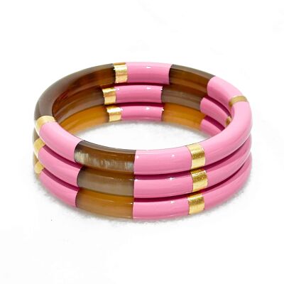 Bracciale spesso in corno - 210 C - Foglia oro