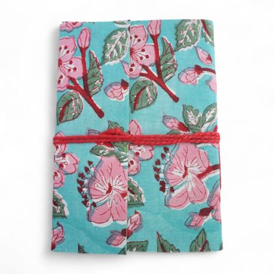 Carnet recouvert de tissu imprimé "Cerise"
