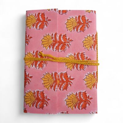 Carnet recouvert de tissu imprimé "Pink"