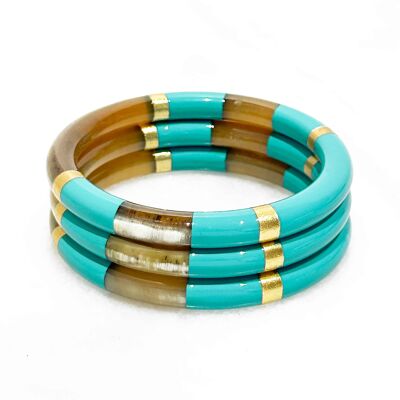 Brazalete de cuerno grueso - 3125 C - Pan de oro