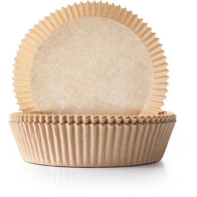 Pack of 50 Round Baking Paper Sheets for Air Fryer Diameter 20 cm Non-stick Resistant Disposable and Ready to Use