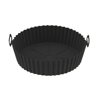 Molde para Freidora de Aire Redondo en Silicona de Grado Alimenticio 20 cm x 5 cm Resistente Antiadherente y Reutilizable con Asas