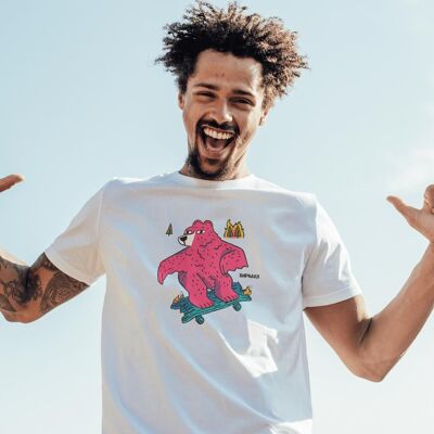 Camiseta de oso patinando