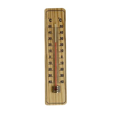 Termometro da parete in legno per interni ed esterni da -40°C a +50°C - 22 cm