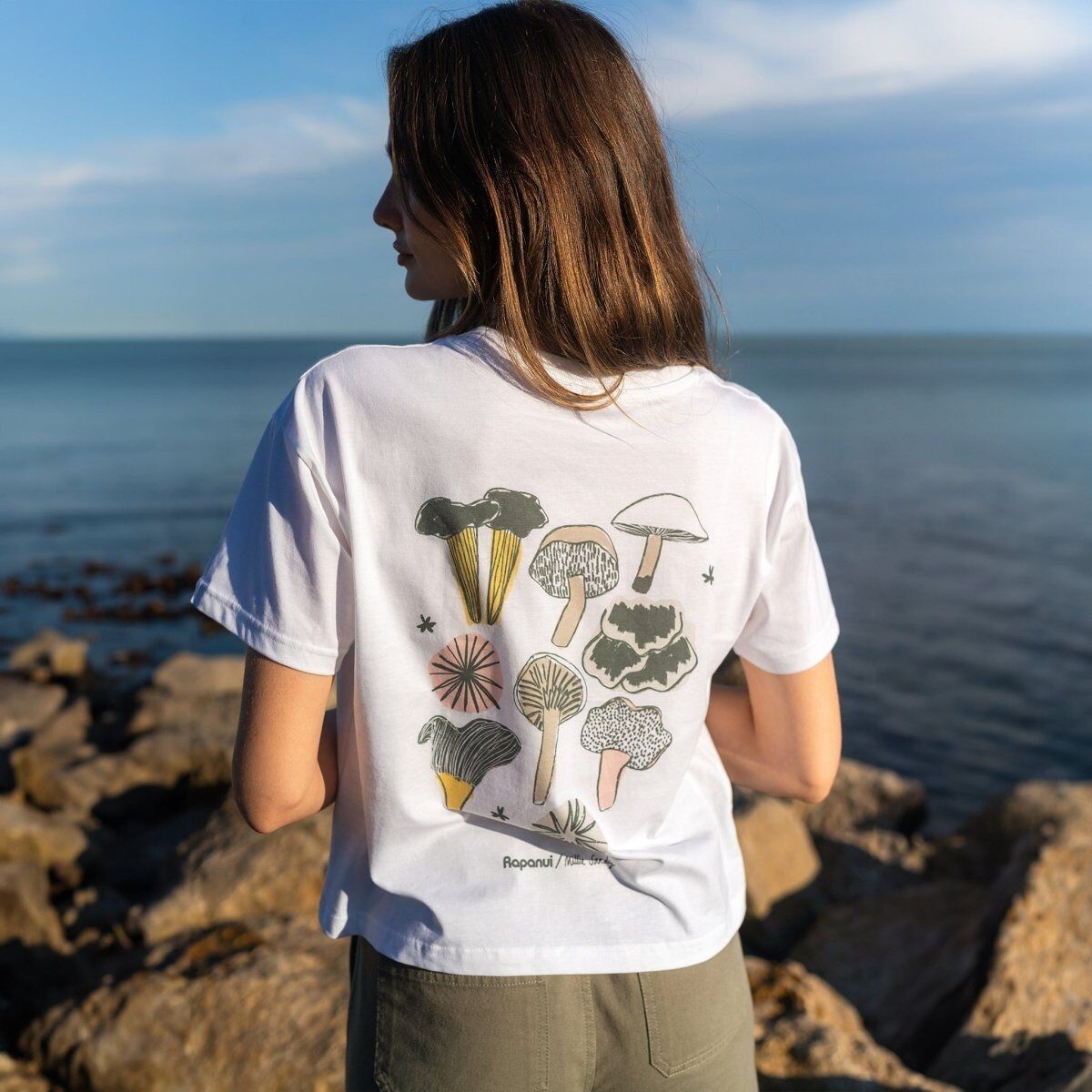 T-Shirt mit Pilz-Print