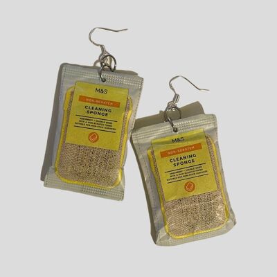 Boucles d'oreilles éponge de nettoyage