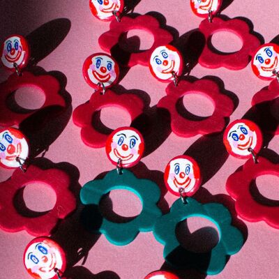 Boucles d'oreilles en argile avec emoji clown