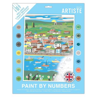 Peinture par numéros Artiste, Vie portuaire, Loisirs créatifs estivaux, planche de 395 x 295 mm, 14 couleurs acryliques, 3 tailles de pinceaux, Loisirs créatifs pour adultes, Loisirs créatifs, Motifs codés, Art personnalisé