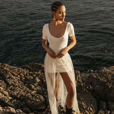 Falda capri blanca 2 en 1
