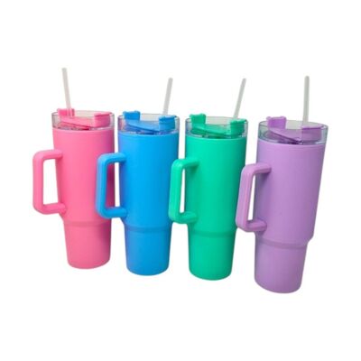 Mug Thermique 1100ml avec Paille et Poignée – Étanche et Lavable