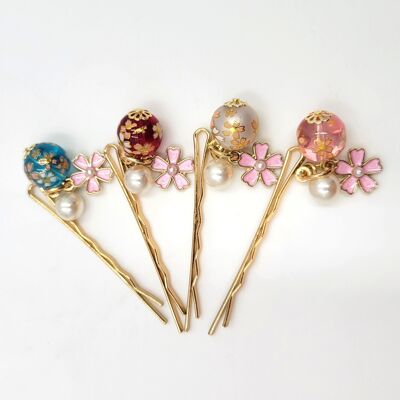 Fermaglio per capelli in stile kanzashi giapponese