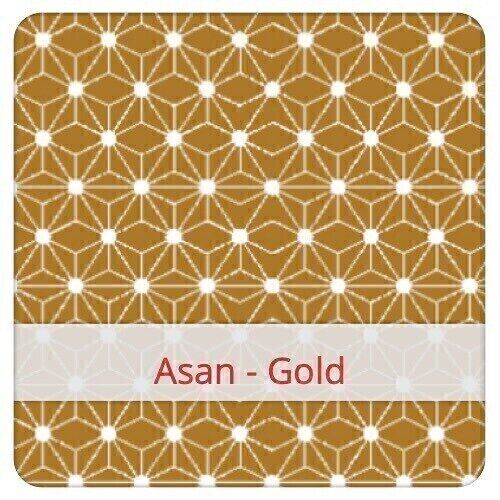 Borsa baguette riutilizzabile, 60 cm x 16 cm, tessuto di cotone, motivo: Asan - Oro