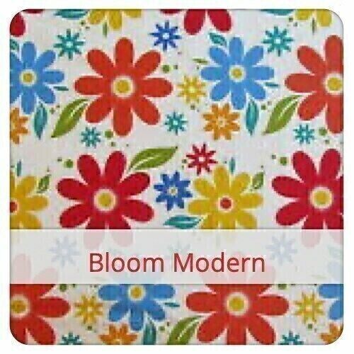 Borsa baguette riutilizzabile, 60 cm x 16 cm, tessuto di cotone, motivo: Bloom Modern