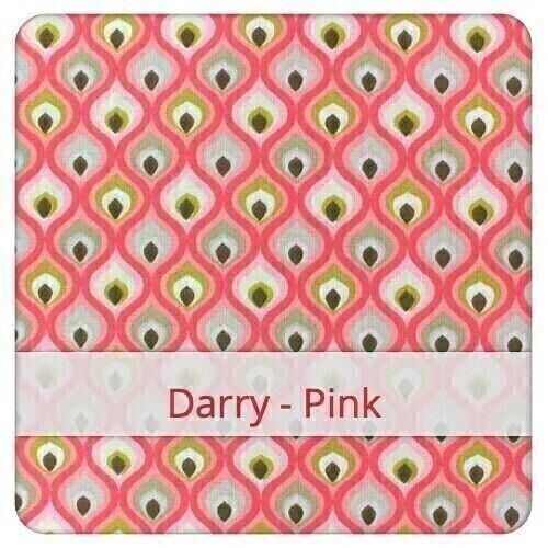 Borsa baguette riutilizzabile, 60 cm x 16 cm, tessuto di cotone, motivo: Darry - Rosa