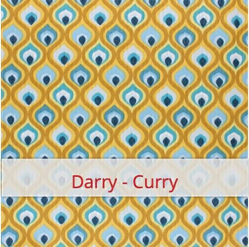 Borsa riutilizzabile per baguette, 60 cm x 16 cm, tessuto di cotone, motivo: Darry - Curry