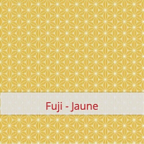 Sac à Baguette réutilisable, 60 cm x 16 cm, tissu coton, motif: Fuji - Jaune