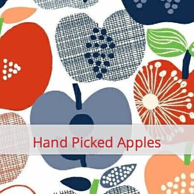 Bolsa reutilizable para baguette, 60 cm x 16 cm, tela de algodón, patrón: Manzanas recogidas a mano