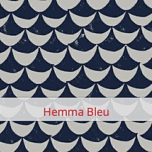 Borsa baguette riutilizzabile, 60 cm x 16 cm, tessuto di cotone, motivo: Hemma Blue