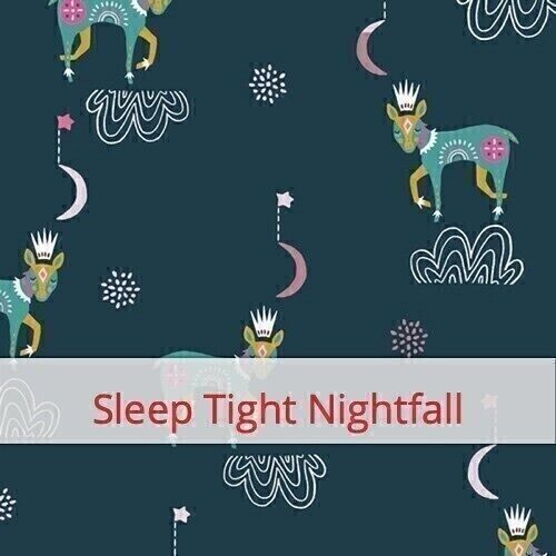 Borsa baguette riutilizzabile, 60 cm x 16 cm, tessuto di cotone, motivo: Lugu: Sleep Tight Nightfall