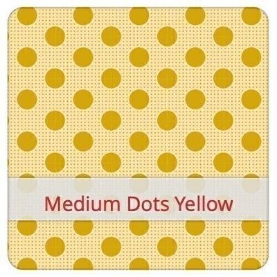 Borsa baguette riutilizzabile, 60 cm x 16 cm, tessuto di cotone, motivo: Medium Dots Yellow