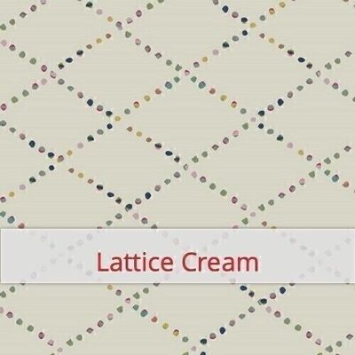 Reusable Baguette Bag, 60 cm x 16 cm, cotton fabric, pattern: Mystical Land: Lattice Cream