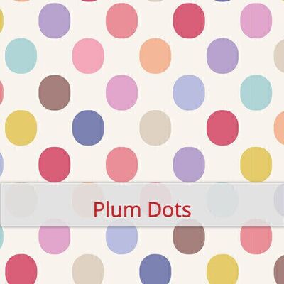 Reusable Baguette Bag, 60 cm x 16 cm, cotton fabric, pattern: Plum Dots