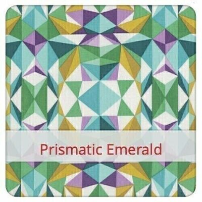 Reusable Baguette Bag, 60 cm x 16 cm, cotton fabric, pattern: Prismatic Emerald
