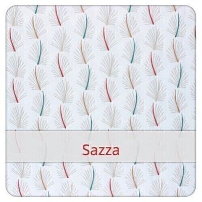 Reusable Baguette Bag, 60 cm x 16 cm, cotton fabric, pattern: Sazza