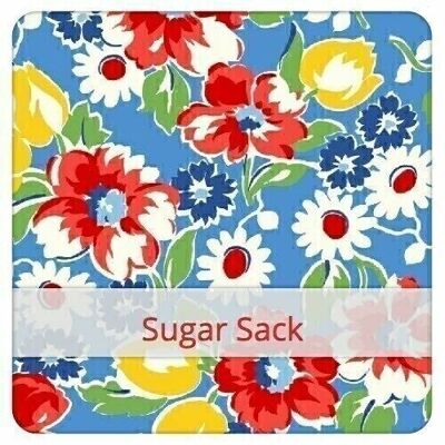 Reusable Baguette Bag, 60 cm x 16 cm, cotton fabric, pattern: Sugar Sack