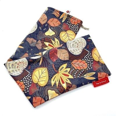 Sac à Baguette réutilisable, 60 cm x 16 cm, tissu coton, motif: Zoumba - Brick