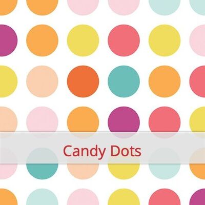 Sac à Baguette Duo réutilisable, 60 cm x 28 cm, tissu coton, motif: Candy Dots