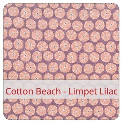 Reusable Duo Baguette Bag, 60 cm x 28 cm, cotton fabric, pattern: Cotton Beach - Limpet Lilac