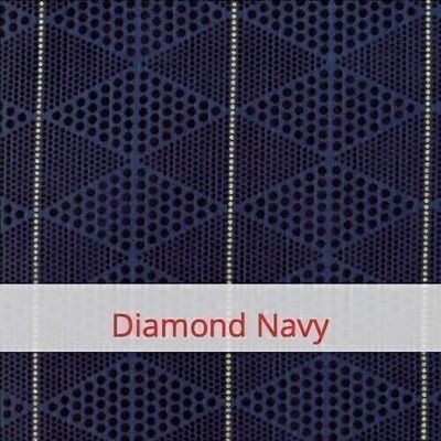 Reusable Duo Baguette Bag, 60 cm x 28 cm, cotton fabric, pattern: Day in Paris: Diamond Navy