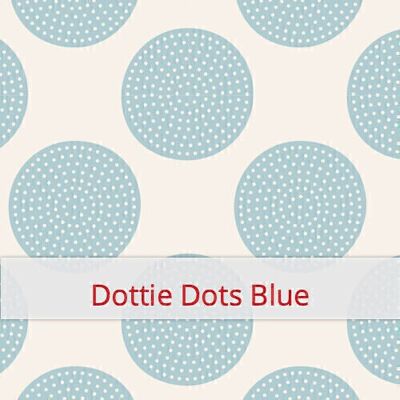 Reusable Duo Baguette Bag, 60 cm x 28 cm, cotton fabric, pattern: Dottie Dots Blue