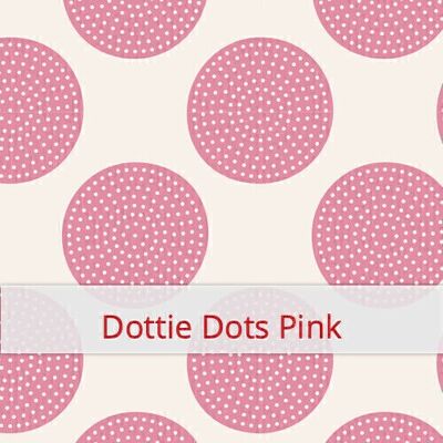 Reusable Duo Baguette Bag, 60 cm x 28 cm, cotton fabric, pattern: Dottie Dots Pink