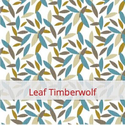 Reusable Duo Baguette Bag, 60 cm x 28 cm, cotton fabric, pattern: Leaf Timberwolf