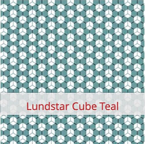 Sac à Baguette Duo réutilisable, 60 cm x 28 cm, tissu coton, motif: Lundstar Cube Teal