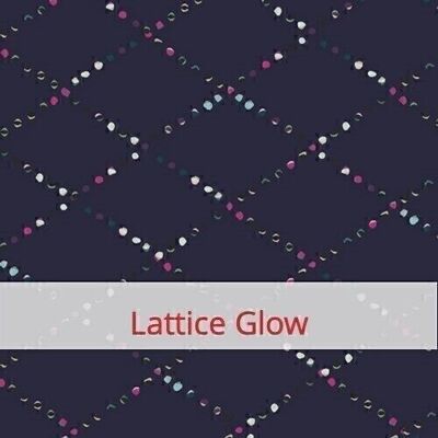 Reusable Duo Baguette Bag, 60 cm x 28 cm, cotton fabric, pattern: Mystical Land: Lattice Glow